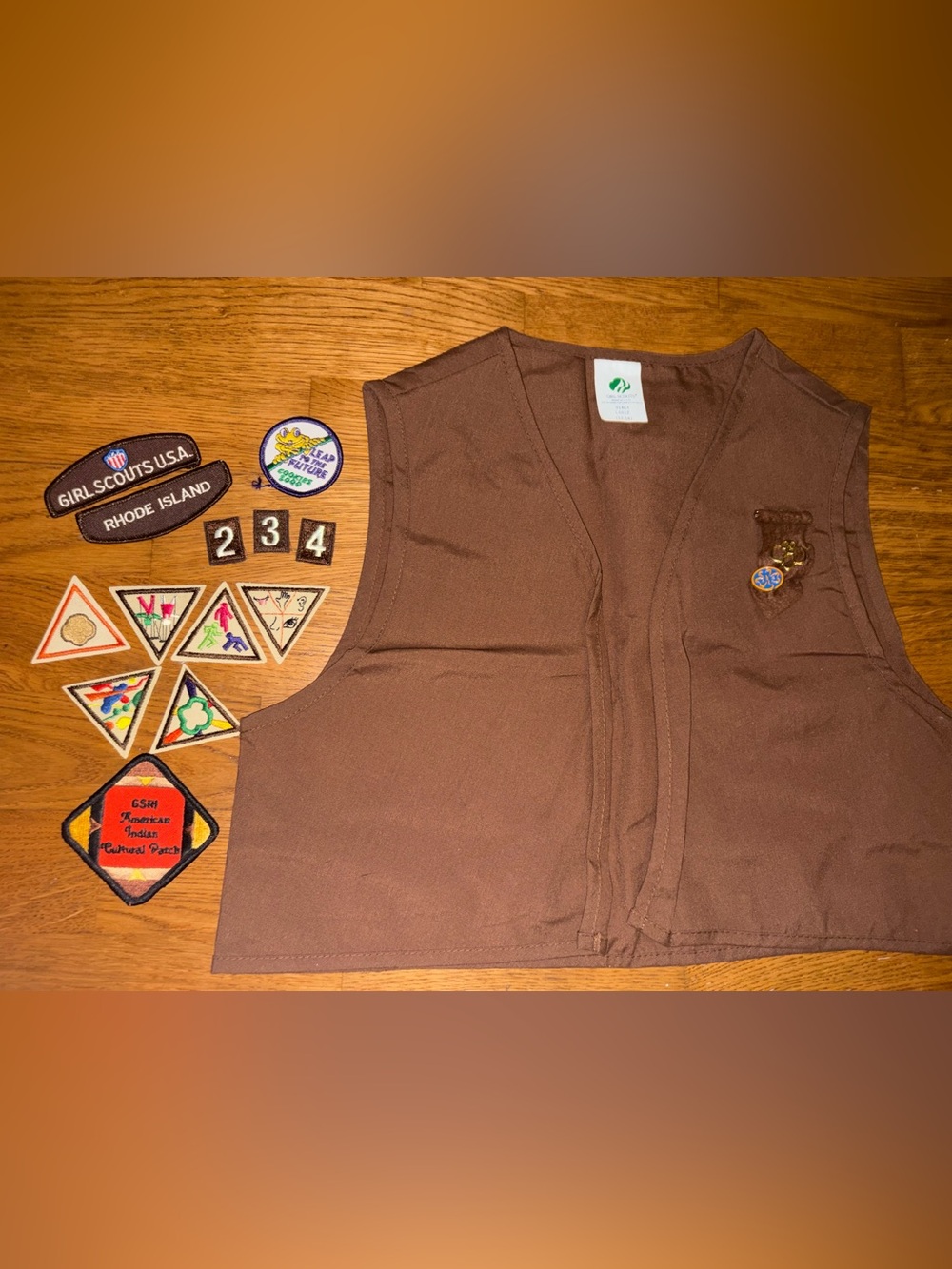 Girl Scouts vest and patches.